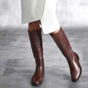 Donald J. Pliner Bixbi Brown Leather Equestrian Riding Tall Boots